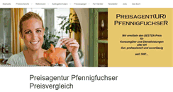 Desktop Screenshot of preisagentur-pfennigfuchser.de